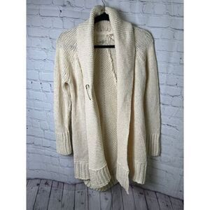 ANTHROPOLOGIE ANGEL OF THE NORTH LADIES IVORY CARDIGAN (M). EUC